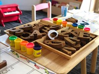 Letter Blocks and Playdough